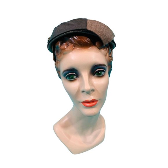 Vintage 1950s Brown Hat Tweed Neumann Endler Textured Wool Beret - Picture 3 of 10